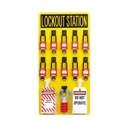 Panduit PSL-10SWCA 10-Person Lockout Station, 10 Padlocks, 23 in H x 11-1/2 in W