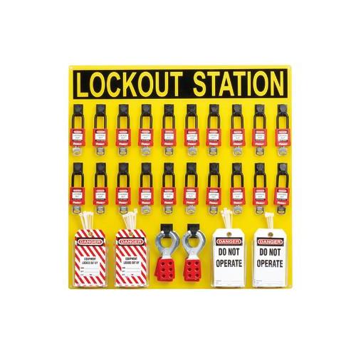 Panduit PSL-20SWCA 20-Person Lockout Station, 20 Padlocks, 23 in H x 23 in W