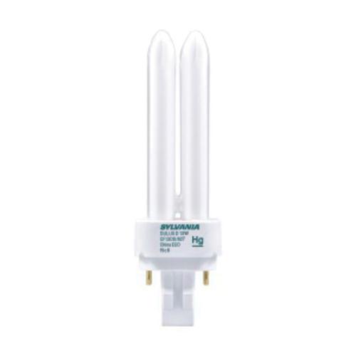 Sylvania DULUX D ECOLOGIC CF13DD/E/830/ECO/20721 Double Tube Compact Fluorescent Lamp, 13 W, G24q-1 Lamp, T4X2 Shape, 900 Lumens