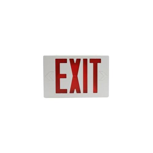 Sylvania 60761 Non-Dimmable Exit Sign With Emergency Battery Backup, LED Lamp, 0.9 W Fixture, 120 to 277 V AC, White Housing, EXIT Legend