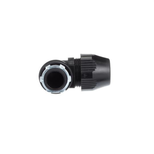 Thomas & Betts Plastic Bullet LT975P Flexible Conduit Connector, 3/4 in Trade, 90 deg, Thermoplastic