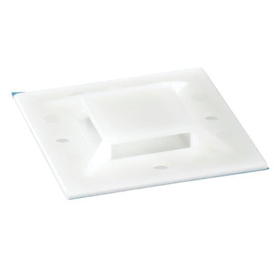 Ty-Rap TC368 Large Mounting Base, 4-Way, Epoxy Glue (TC2PA)/Threaded Mount, 3/4 in W Tie, Nylon 6.6/Polyamide, Natural