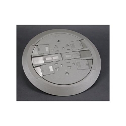 Wiremold RC4CTCGY Multi-Service Non-Metallic Flange and Slide Holder Assembly, 8-1/4 in Dia, Aluminum/Brass