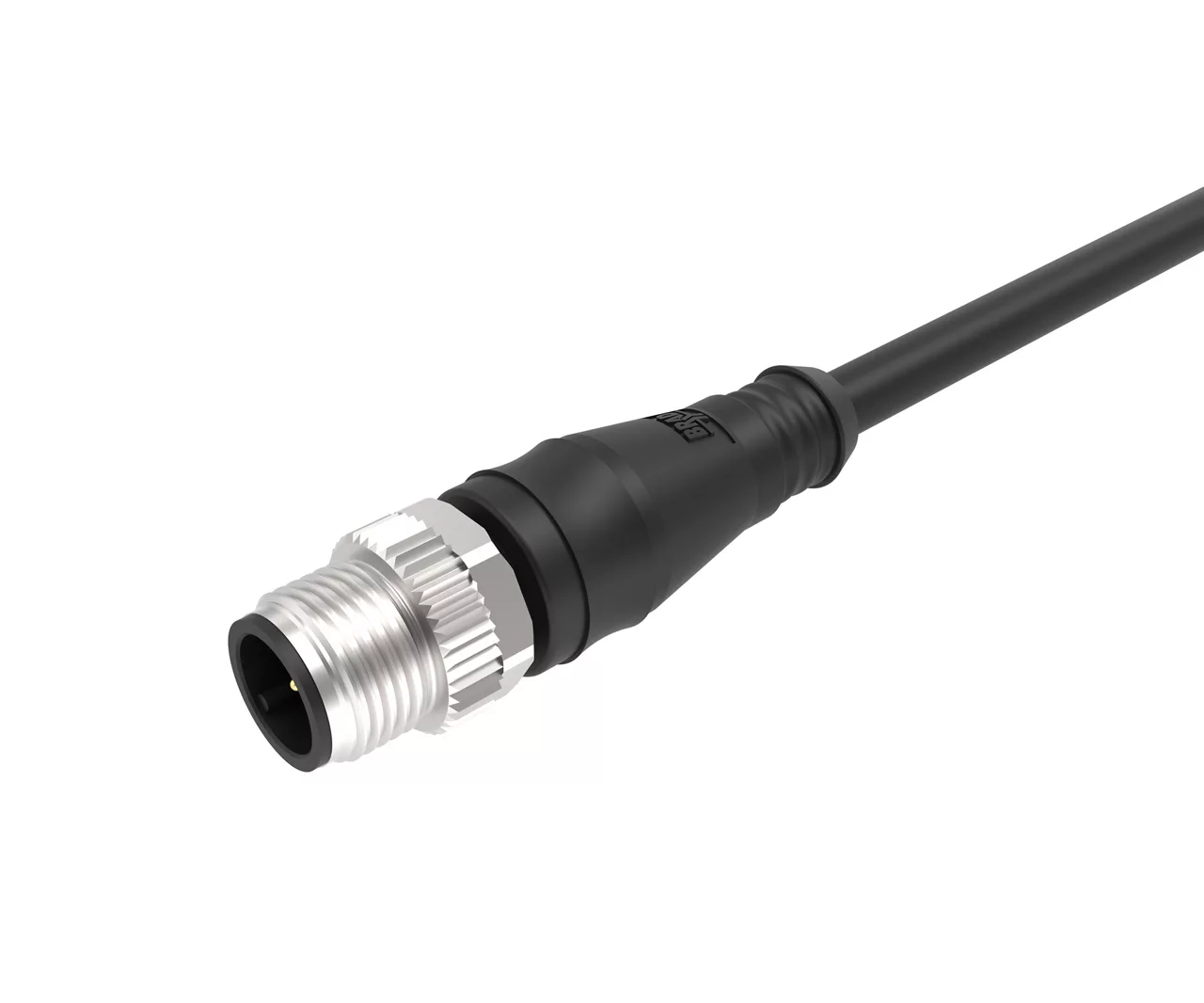 Molex 1200659964 M12 Signal, A-Coded, Single-Ended Cordset with Knurled Hexnut, 5 Poles, Male (Straight) to Pigtail, 22