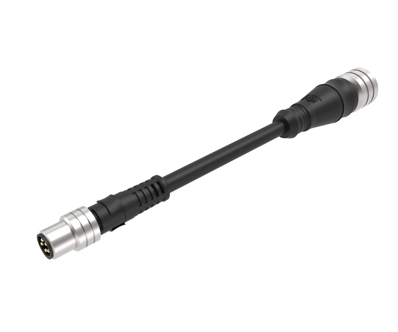 Molex 1200668471 M12 Signal, A-Coded, M12 to M8 Double-Ended Cordset, 4 Poles, Female (Straight) to Male (Straight)