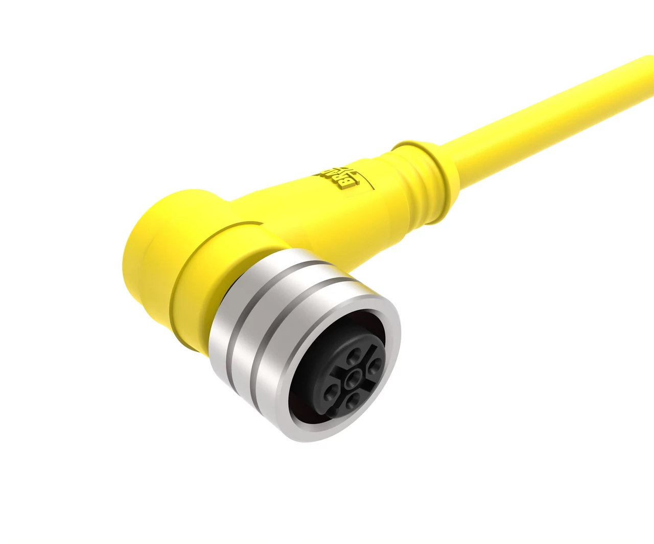Molex 1200675024 M12 Signal, A-Coded, Single-Ended Cordset, 4 Poles, Female (90°) to Pigtail with LED for PNP Sensors