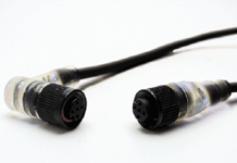Molex 1200675248 Micro-Change (M12) Double-Ended Cordset, 4 Poles, A-Coded, Female (90°) to Male (90°) with PNP LED Sens