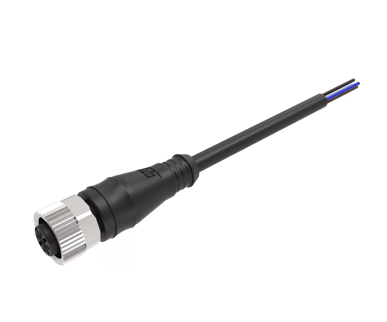Molex 1200678455 M12 Signal, A-Coded, Single-Ended Cordset with Knurled Hexnut, 3 Poles