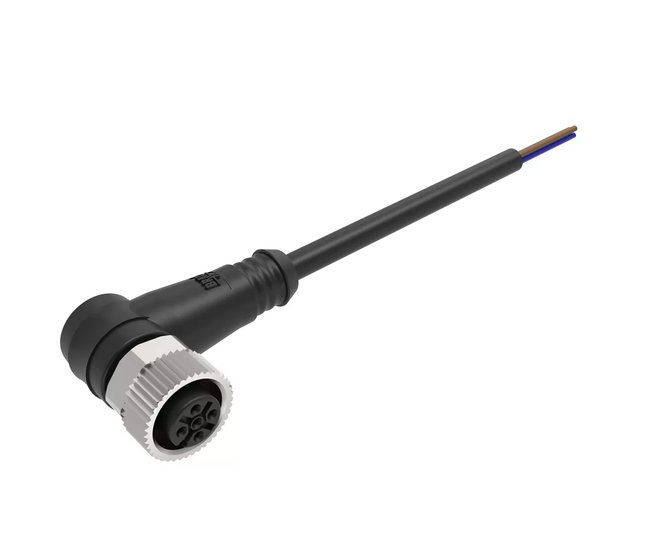 Molex 1200678458 M12 Signal, A-Coded, Single-Ended Cordset with Knurled Hexnut, 4 Poles