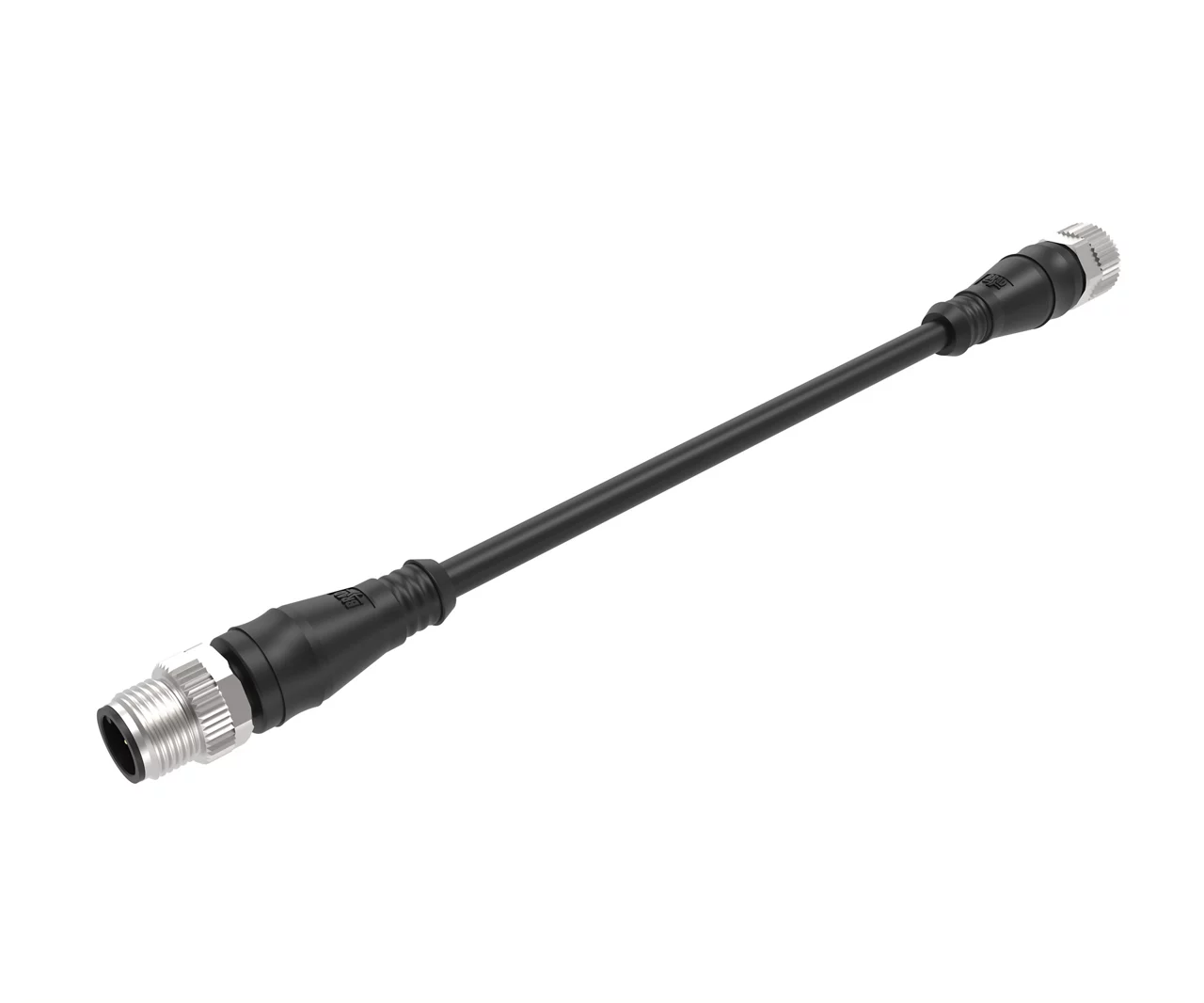 Molex 1200678476 M12 Signal, A-Coded, Double-Ended Cordset with Knurled Hexnut and LED for PNP Sensors, 3 Poles