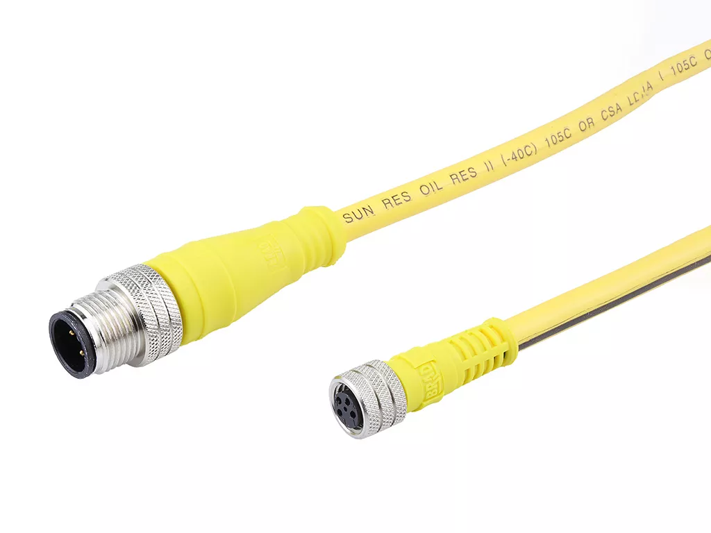 Molex 1200878516 M8 Signal, A-Coded, Double-Ended Cordset, 4 Poles, Female (Straight) to Male (Straight), 0.25mm² (24 AW