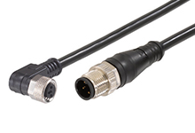 Molex 1200878799 Micro-Change (M12) to Nano-Change (M8) Double-Ended Cordset with Knurled Hexnut, 3 Poles