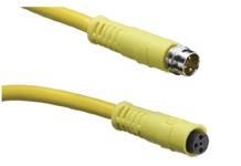 Molex 1200880050 M8 Signal, A-Coded, M8 Snap Single-Ended Cordset, 4 Poles, Female (Straight), 24 AWG, Yellow PVC Cable