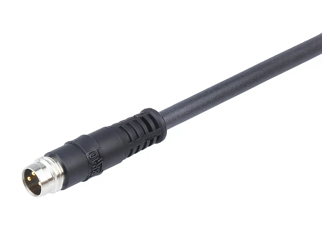 Molex 1200888129 M8 Signal, A-Coded, M8 Snap Single-Ended Cordset, 3 Poles, Male (Straight), 0.25mm² (24 AWG)