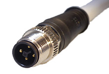 Molex 1205000019 Brad M12 Power Single-Ended Cordset, 4 Poles, T-Coded, Male (Straight) to Pigtail, 16 AWG, UL 758 Cable