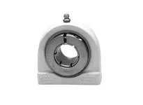 MRO 1-3/16 in Kanigen Accu-Loc white tapped base pillow block, open cover single row ball insert with concentric collar lock, contact seal and relubrication port for construction, manufacturing MRO806362