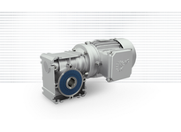Nord Drivesystems NORD SK1SI40-40 universal worm gearbox with solid input shaft, 40:1 ratio, 40 mm center distance, 1" hollow output bore. UNICASE single-piece aluminum