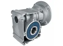 Nord Drivesystems NORD SK1SI40/H10FH-N56C universal worm gearbox with solid input shaft, 40 mm center distance, 10:1 gear ratio, NEMA 56C input adapter, and hollow outp