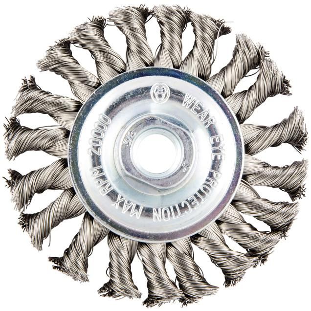Norton Stainless Steel Standard Twist Knot Wire Arbor Wheel Brush