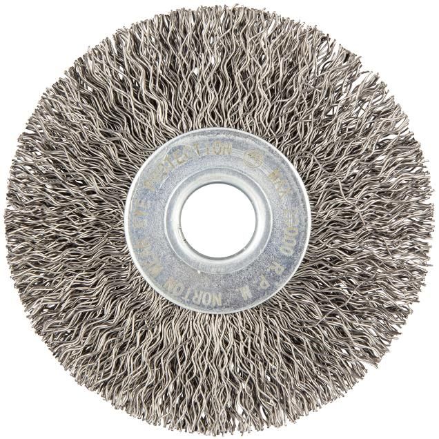 Norton Carbon Steel Crimped Wire Arbor Mini Wheel Brush