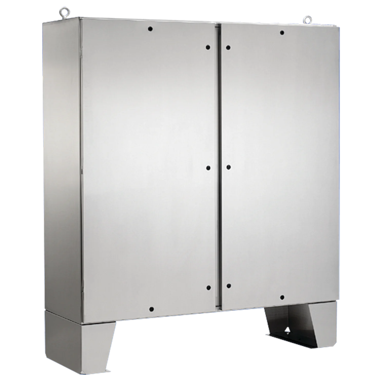 nVent Hoffman Two-Door Floorstand Type 4X 1/4-Turn Latches, 60x60x12, Brushed, SS304