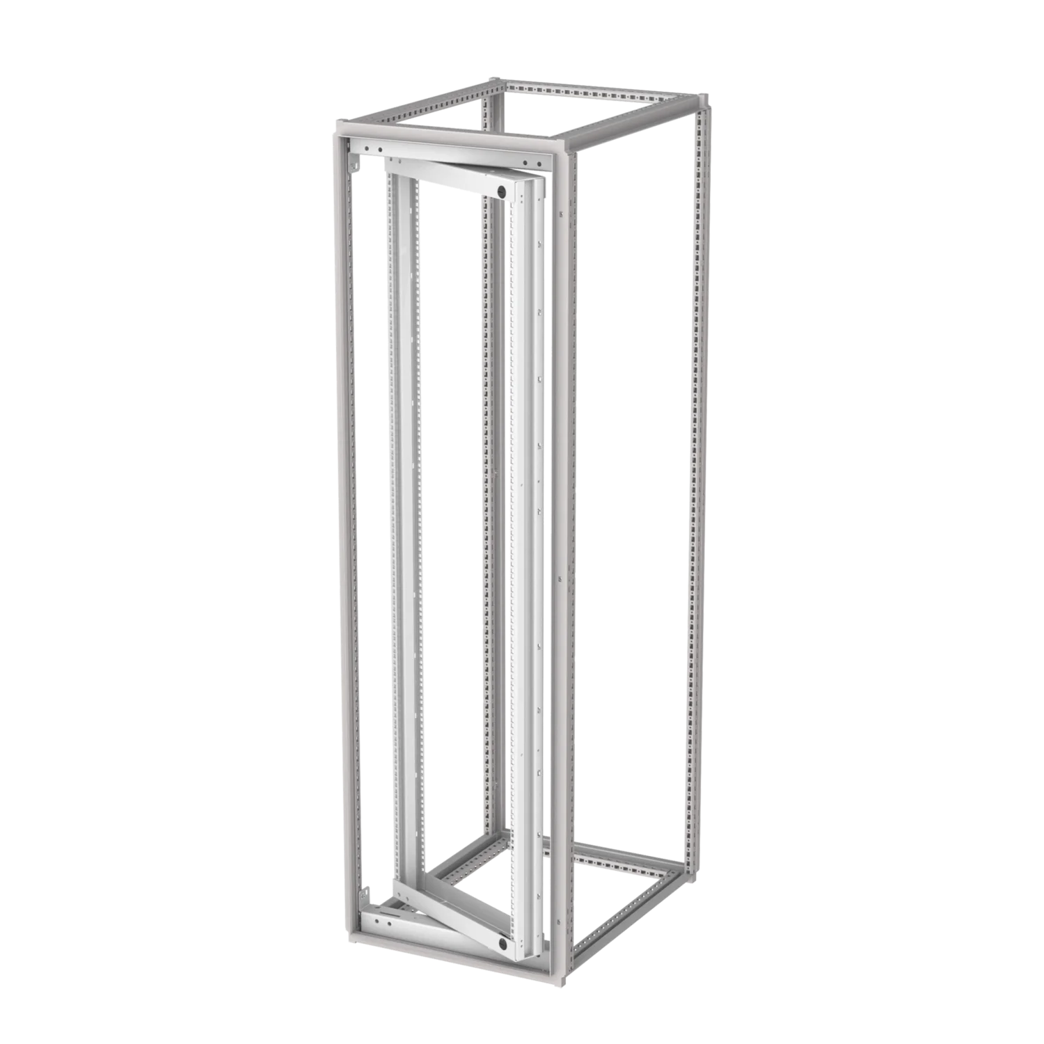 nVent Hoffman ProLine G2 Heavy-Duty Swing-Out Rack Frame, 800x600, Light Gray, Steel