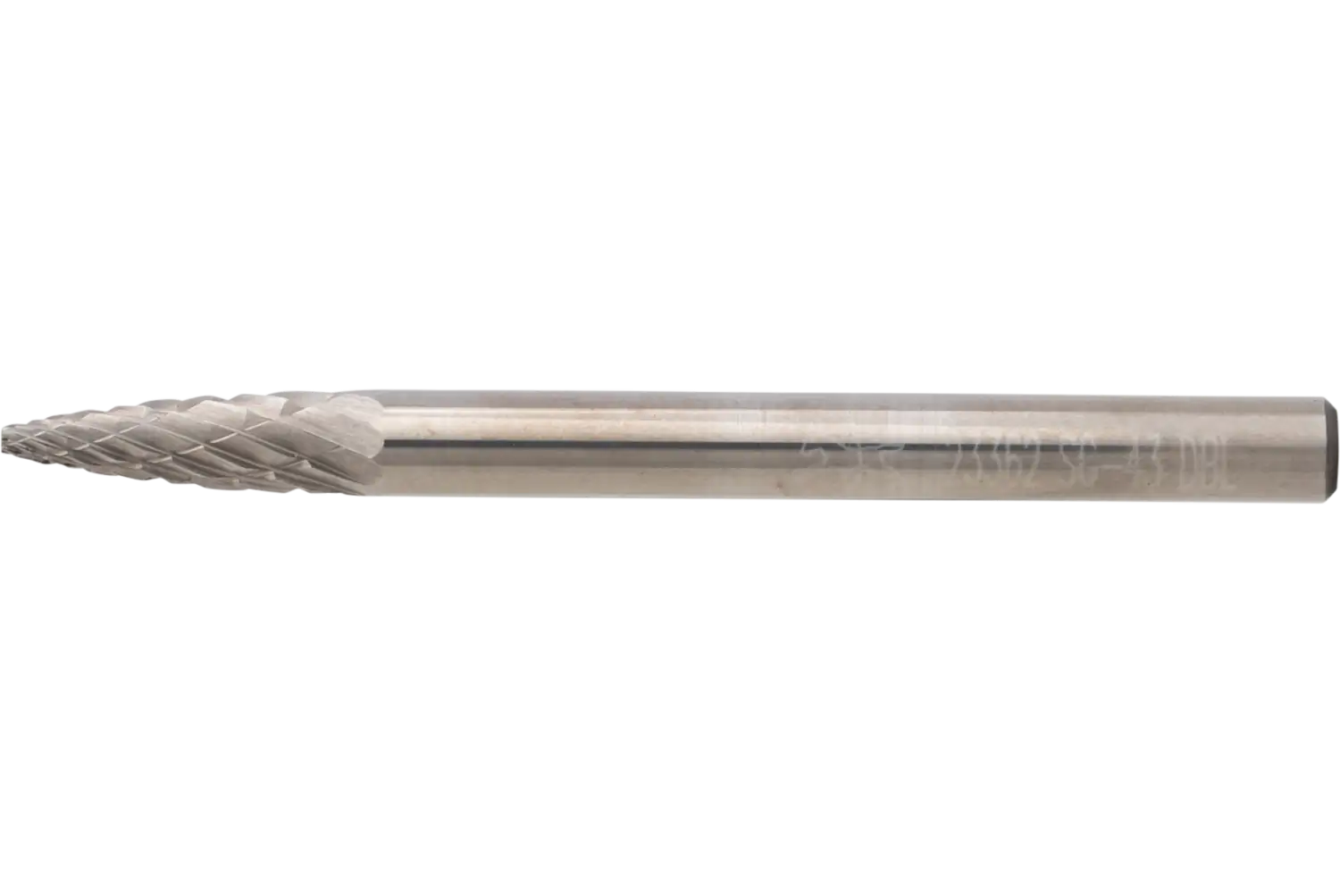PFERD Carbide Bur SG-43 Pointed Tree Shape Double Cut 1/8″ x 3/8″ x 1/8″ Shank: SPG 3,17x9,5x3,17 Z3P