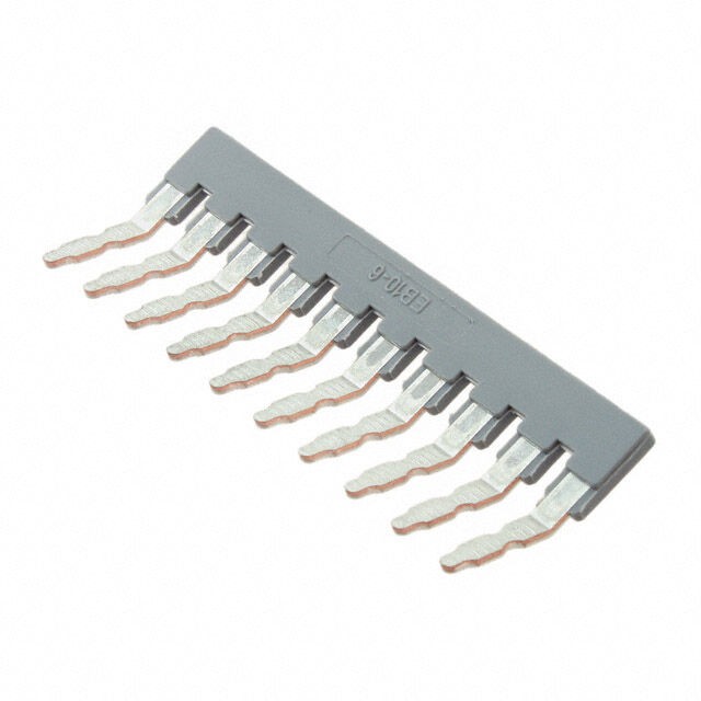 Phoenix Contact 0201139 — 10 Position Terminal Block, Cross Connection Jumper Flat Pins - Angled