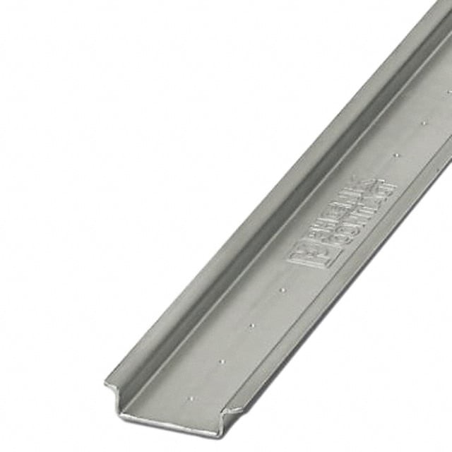 Phoenix Contact 0801704 — Din Rail Top Hat 1.378" W x 0.295" H (35.00mm x 7.50mm) Unslotted Aluminum 78.740" (2000.00mm)