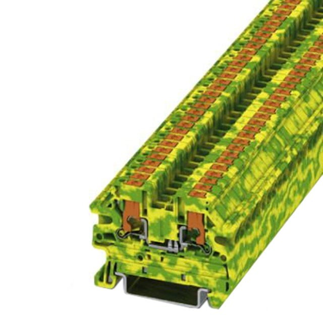 Phoenix Contact 1078963 — Terminal Block Connector 2 Position Ground, Earth Green, Yellow 12-26 AWG