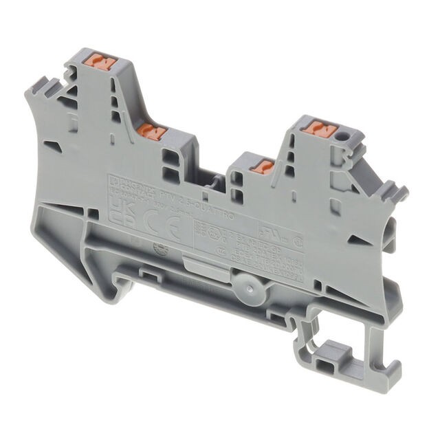 Phoenix Contact 1078999 — Terminal Block Connector 4 Position Feed Through Gray 12-26 AWG