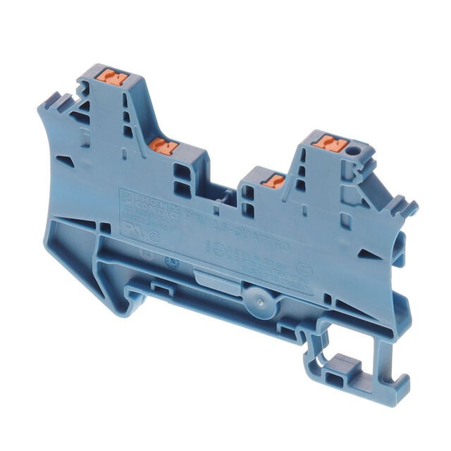Phoenix Contact 1079006 — Terminal Block Connector 4 Position Feed Through Blue 12-26 AWG