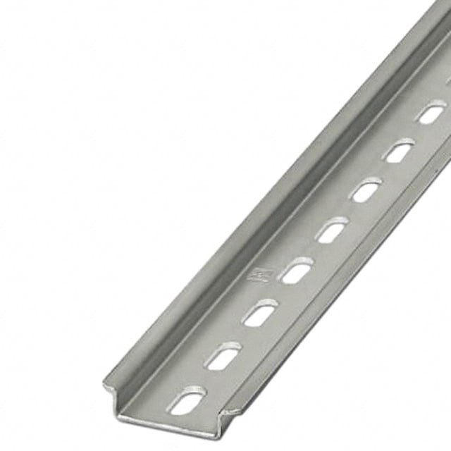 Phoenix Contact 1206421 — Din Rail Top Hat 1.378" W x 0.295" H (35.00mm x 7.50mm) Slotted Steel 78.740" (2000.00mm)