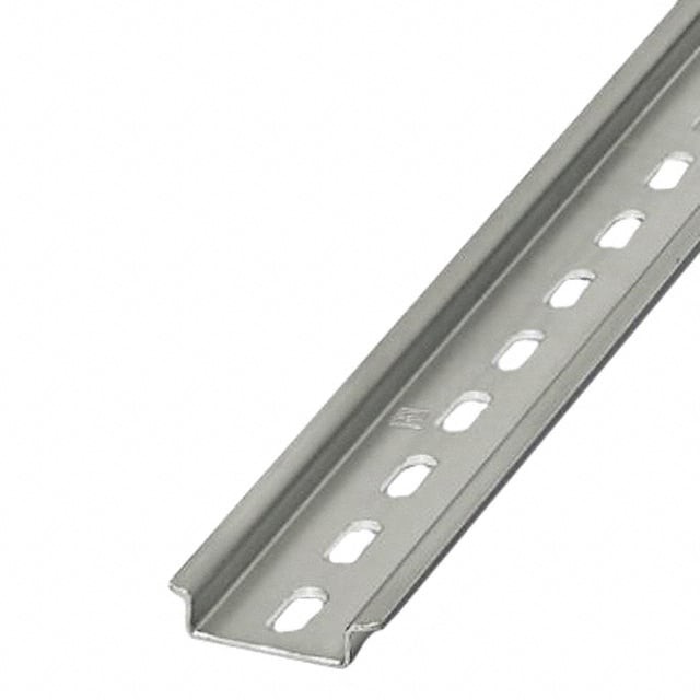 Phoenix Contact 1207640 — Din Rail Top Hat 1.378" W x 0.295" H (35.00mm x 7.50mm) Slotted Steel 29.724" (755.00mm)