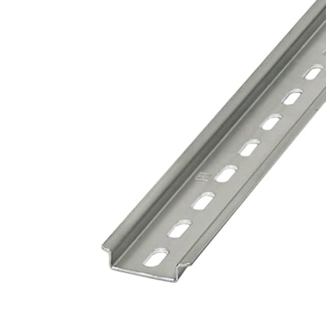 Phoenix Contact 1207650 — Din Rail Top Hat 1.378" W x 0.295" H (35.00mm x 7.50mm) Slotted Steel 19.685" (500.00mm)