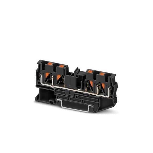 Phoenix Contact 1674245 — Terminal Block Connector 4 Position Feed Through Black 10-24 AWG