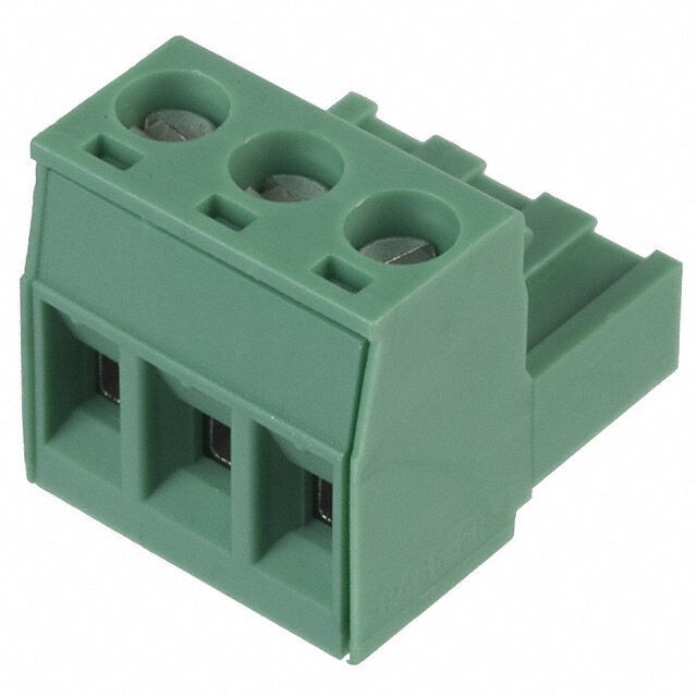 Phoenix Contact 1757022 — 3 Position Terminal Block Plug, Female Sockets 0.200" (5.08mm) 180° Free Hanging (In-Line)