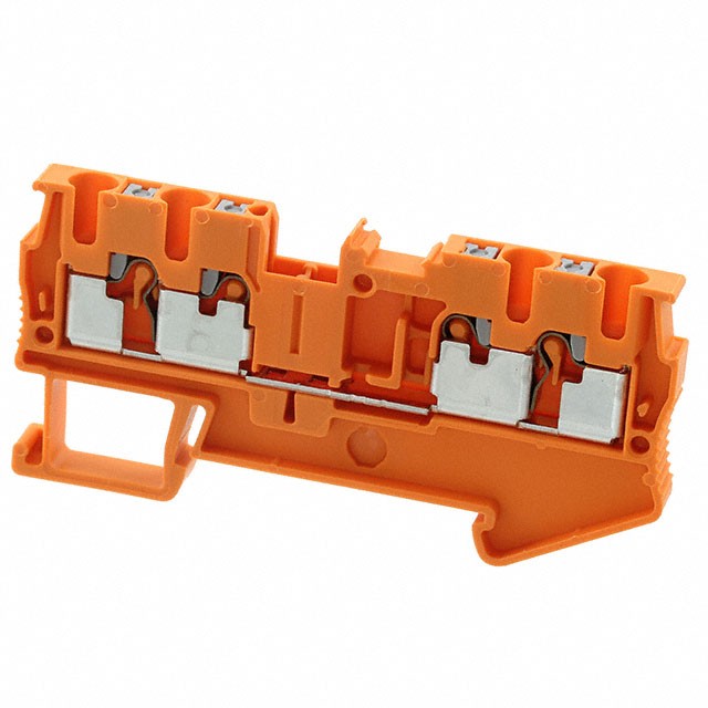 Phoenix Contact 3001373 — Terminal Block Connector 4 Position Feed Through Orange 12-26 AWG
