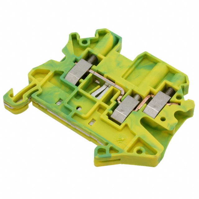 Phoenix Contact 3044380 — Terminal Block Connector 3 Position Ground, Earth Green, Yellow 10-26 AWG