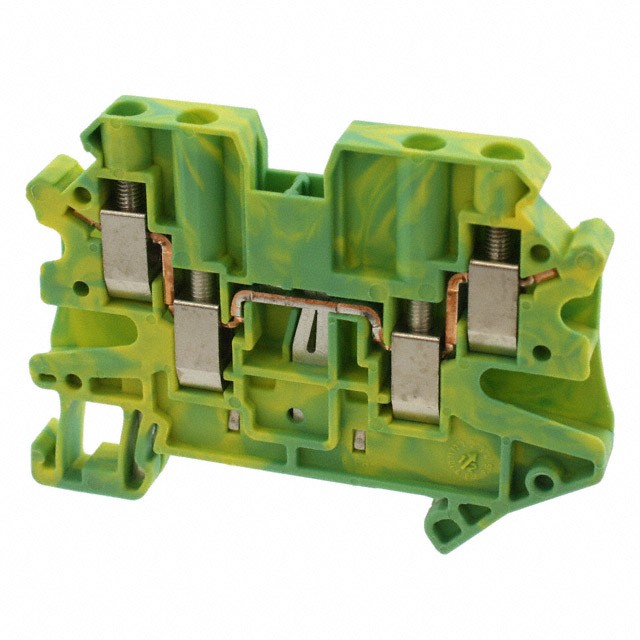 Phoenix Contact 3044597 — Terminal Block Connector 4 Position Ground, Earth Green, Yellow 10-26 AWG