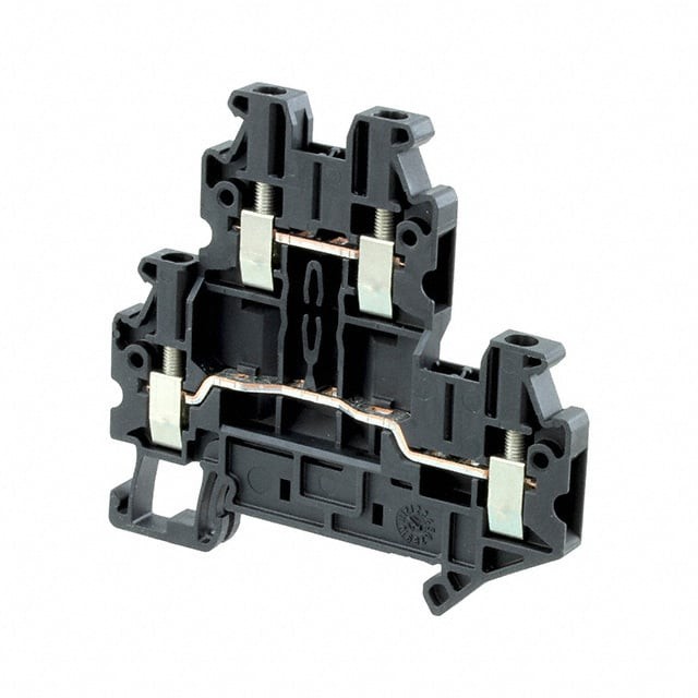 Phoenix Contact 3044637 — Terminal Block Connector 4 Position Feed Through Black 12-26 AWG