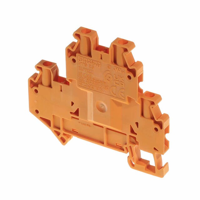 Phoenix Contact 3044639 — Terminal Block Connector 4 Position Feed Through Orange 12-26 AWG