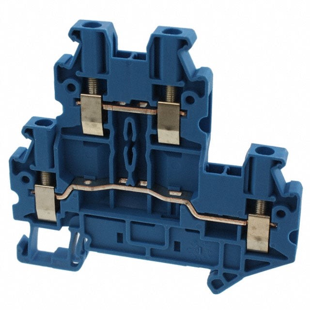 Phoenix Contact 3044649 — Terminal Block Connector 4 Position Feed Through Blue 12-26 AWG