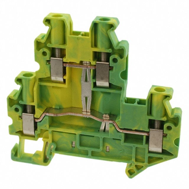Phoenix Contact 3044759 — Terminal Block Connector 4 Position Ground, Earth Green, Yellow 10-26 AWG