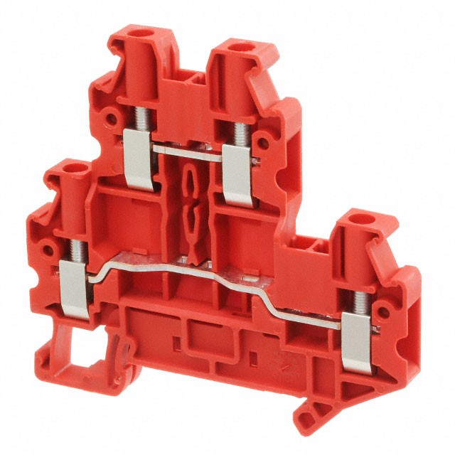 Phoenix Contact 3046786 — Terminal Block Connector 4 Position Feed Through Red 14-26 AWG
