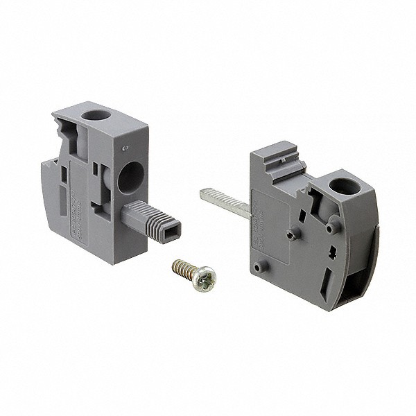 Phoenix Contact 3073319 — 1 Position Terminal Block Bolt/Screw Clamp - Wire Entry 90° to Panel Gray