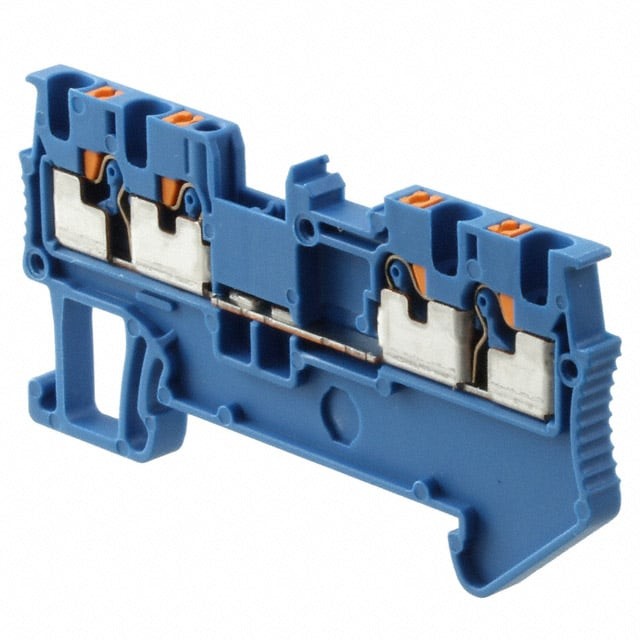 Phoenix Contact 3208208 — Terminal Block Connector 4 Position Feed Through Blue 14-26 AWG