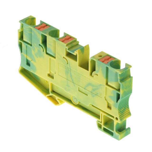 Phoenix Contact 3208745 — Terminal Block Connector 3 Position Ground, Earth Green, Yellow 6-20 AWG
