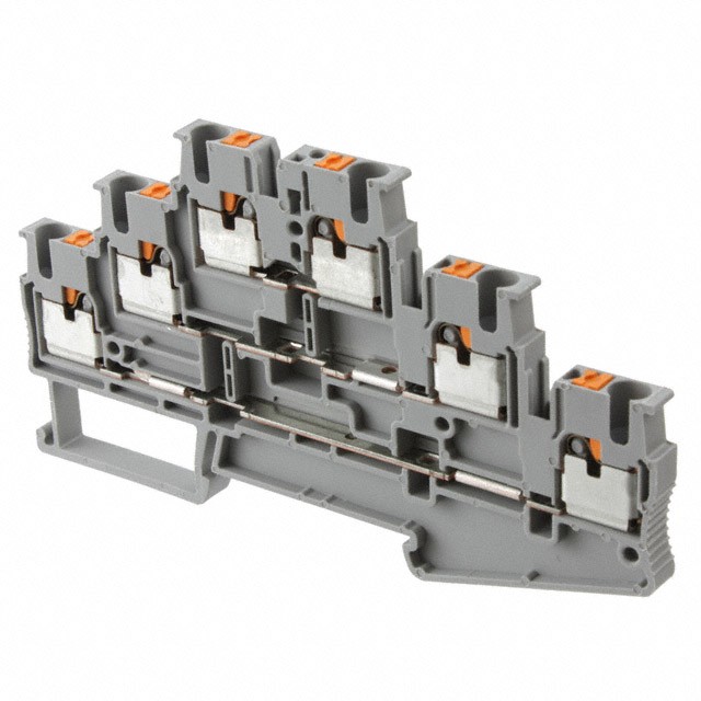 Phoenix Contact 3210499 — Terminal Block Connector 6 Position Feed Through Gray 12-26 AWG