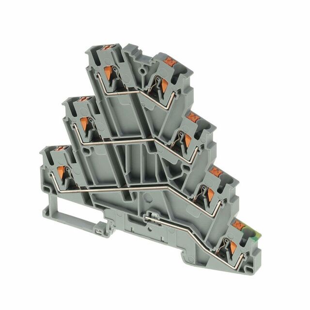 Phoenix Contact 3210542 — Terminal Block Connector 7 Position Feed Through (3), Isolated Gray 12-26 AWG